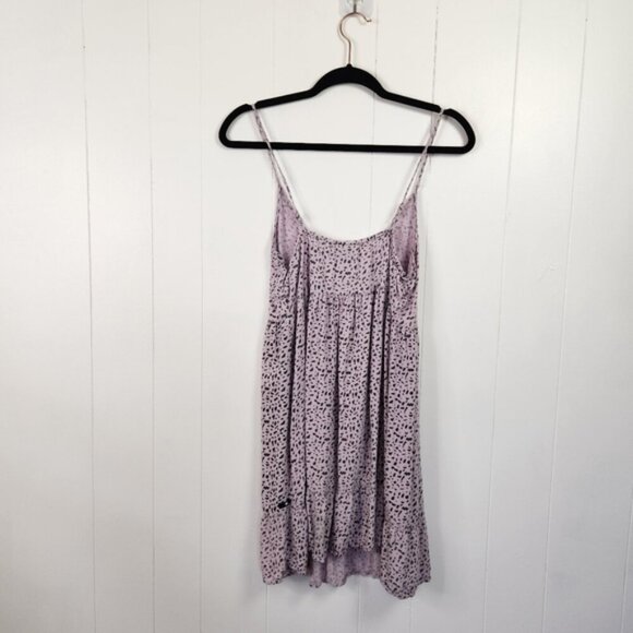 Hurley Purple Sleeveless Babydoll Mini Dress Summer Sundress Leopard Print - Picture 3 of 9